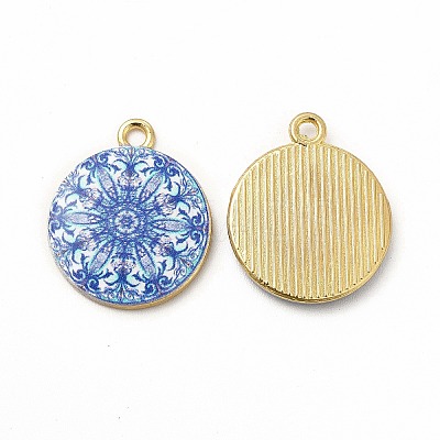 Alloy Printed Pendants PALLOY-D581-03F-1