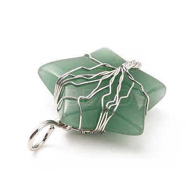 Natural Green Aventurine Pendants G-D458-04P-05-RS-1