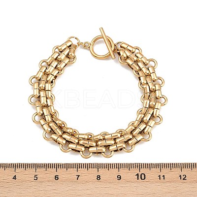 304 Stainless Steel Oval Link Chain Bracelets BJEW-G759-03G-1