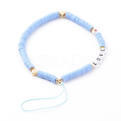Polymer Clay Heishi Beaded Mobile Straps HJEW-JM00464-03-1