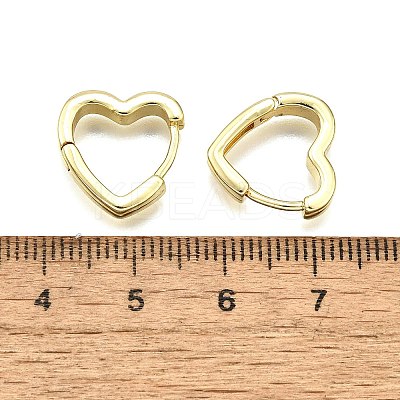Heart Brass Hoop Earrings EJEW-H157-05G-1