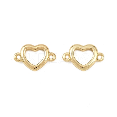 Brass Heart Ring Connector Charms KK-Z132-22G-1