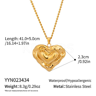 Sweet Design 304 Stainless Steel Heart Pendant Necklaces DY4160-8-1