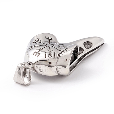 Tibetan Style 304 Stainless Steel Pendants STAS-P305-33AS-1