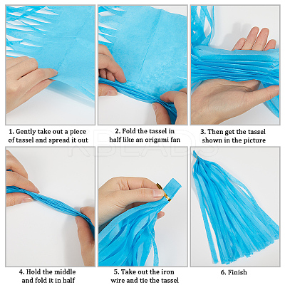 Tissue Paper Tassels Garland AJEW-WH20006-110B-1