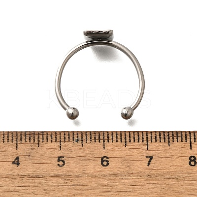 304 Stainless Steel Open Cuff Ring Components STAS-M057-01H-P-1