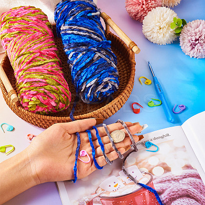 2 Rolls 2 Colors Polyester Knitting Yarn DIY-TA0011-46-1