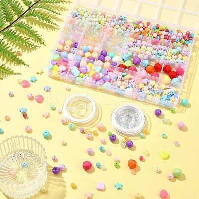 DIY Acrylic Beaded Stretch Bracelets Jewelry Kit DIY-FS0005-71-1