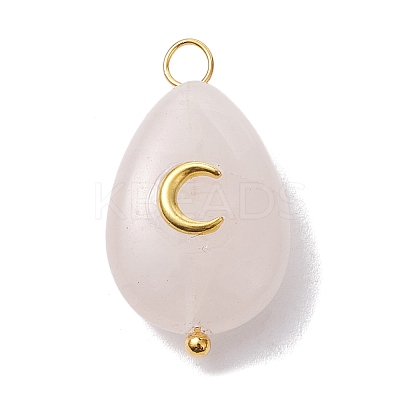 3Pcs 3 Styles Natural Rose Quartz Pendant PALLOY-JF02576-02-1