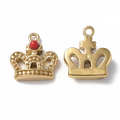 Natural Jade Dyed Crown Charms STAS-C064-VC910-1