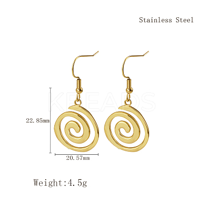 Stylish 304 Stainless Steel Spiral Pendant Dangle Earrings for Daily Wear NP0587-4-1