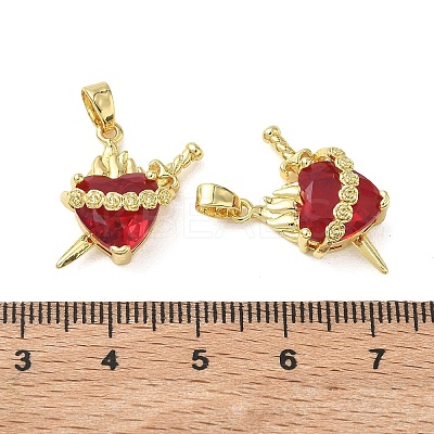 Brass Micro Pave Cubic Zirconia Pendants KK-F917-08G-01-1
