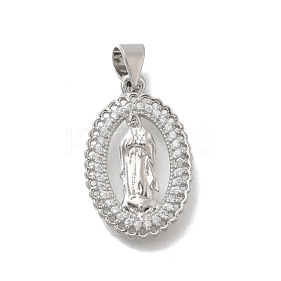 Brass Micro Pave Cubic Zirconia Pendants KK-D431-040P-1
