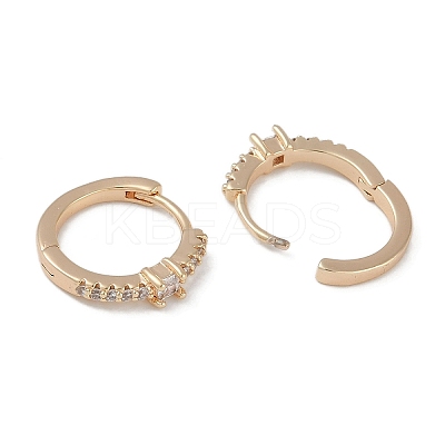 Clear Cubic Zirconia Hoop Earrings EJEW-L292-005G-1