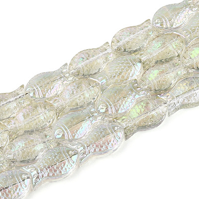 Transparency Electroplate Glass Beads Strands GLAA-T023-40B-02-1