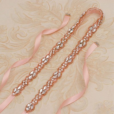 Wedding Bridal Belt for Bridal Dress AJEW-WH0223-55C-1