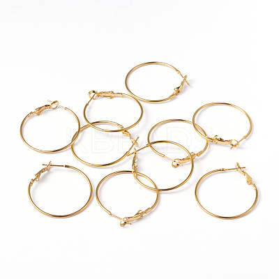 Golden Plated Brass Hoop Earrings X-EC108-1NFG-1