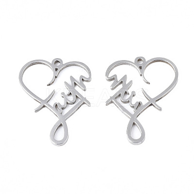 Non-Tarnish 201 Stainless Steel Pendants STAS-N098-045P-1