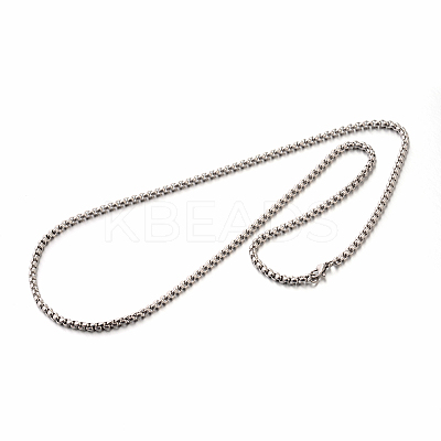 Tarnish Resistant 304 Stainless Steel Box Chain Necklaces STAS-M174-003-1