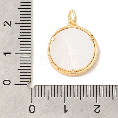 Brass Micro Pave Clear Cubic Zirconia Pendants KK-Z073-23G-1