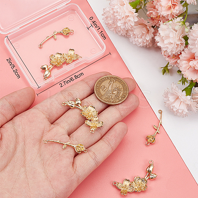 8Pcs 2 Styles Brass Connector Charms KK-BBC0015-39-1