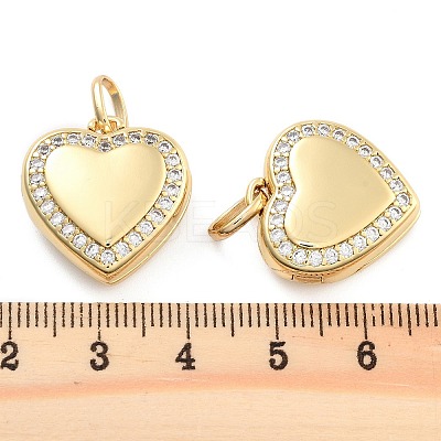 Brass Pave Clear Cubic Zirconia Pendants KK-U009-11D-G-1