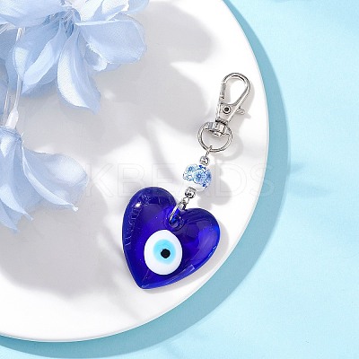 Handmade Lampwork Evil Eye Pendant Decorations HJEW-JM04143-02-1