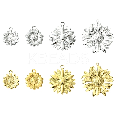 4Pcs 4 Styles 304 Stainless Steel Pendants STAS-YW0003-42G-1