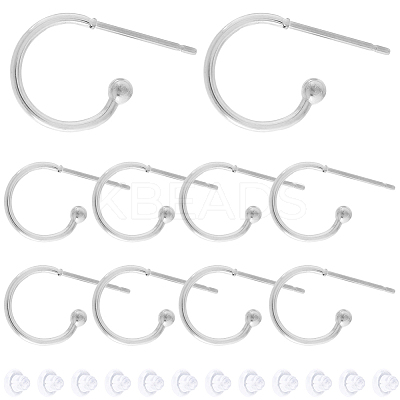 40Pcs 304 Stainless Steel Stud Earring Findings STAS-SC0010-33P-1