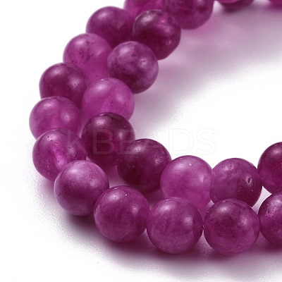 Dyed Natural Chalcedony Round Beads Stretch Bracelets Set for Girl Women BJEW-JB07058-1
