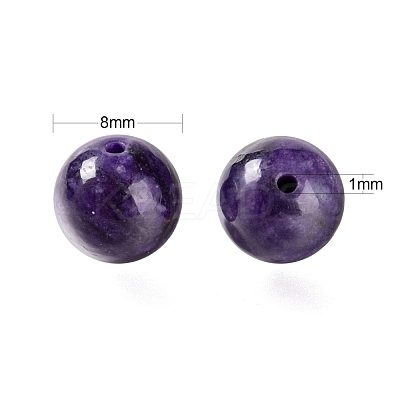 100Pcs 8mm Natural Charoite Round Beads DIY-LS0002-12-1