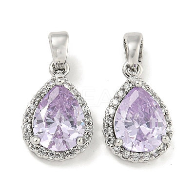 Brass with Cubic Zirconia Charms KK-Q820-10P-1