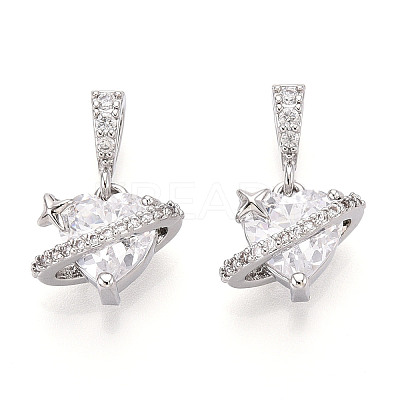 Brass Micro Pave Cubic Zirconia Charms KK-N275-12A-P-1