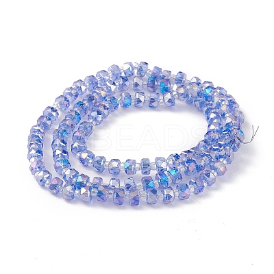 Transparent Electroplate Glass Beads Strands X-EGLA-F153-AB08-1