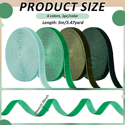 4Pcs 4 Colors Velvet Spandex Ribbon OCOR-BC0008-89-1