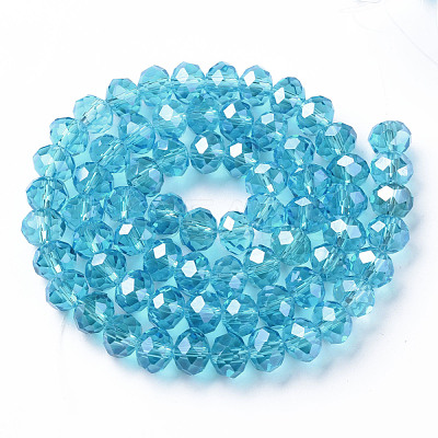 Electroplate Glass Beads Strands EGLA-T025-01C-1