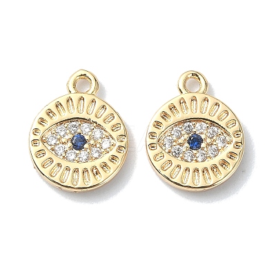 Brass Micro Pave Cubic Zirconia Pendants KK-A194-02G-1