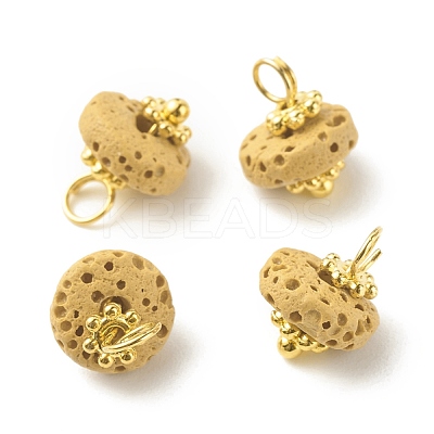 Natural & Dyed Lava Rock Charms PALLOY-JF01145-1