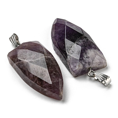 Natural Amethyst Pointed Pendants G-M405-07P-04-1