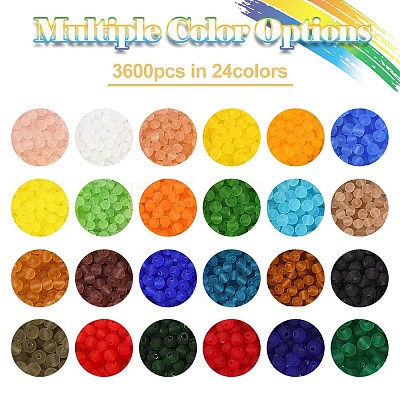 3600Pcs 24 Colors Transparent Glass Beads Strands EGLA-YW0003-13-1