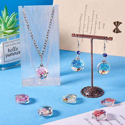 5Pcs Transparent Glass Pendants GLAA-TA0002-83-1