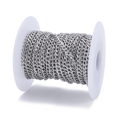Tarnish Resistant 304 Stainless Steel Twisted Chains for Men's Necklace Making CHS-K001-86-1