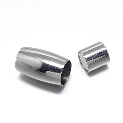 Tarnish Resistant Column 304 Stainless Steel Magnetic Clasps with Glue-in Ends LS-STAS-D059-14D-1
