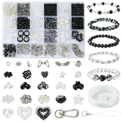DIY Alloy & Glass & Acrylic Mobile Phone Strap Making Kits DIY-FS0006-65-1