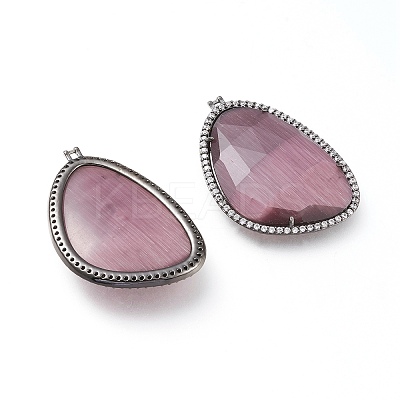 Faceted Cat Eye Pendants CE-L023-004-1