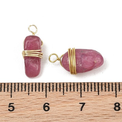 Natural Red Tourmaline Wire Wrapped Pendants GG-CBA4154-01G-01-1