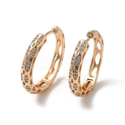 Brass Micro Pave Cubic Zirconia Hoop Earrings for Women EJEW-M238-28KCG-1