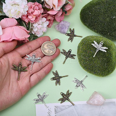 32Pcs 2 Colors Tibetan Style Alloy Pendants FIND-CA0010-81-1