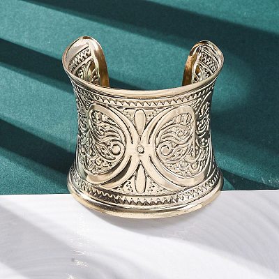 Alloy Arm Cuff Bangles Girl Women LS-AJEW-A063-03G-1