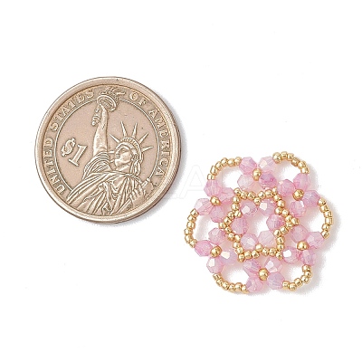 Glass Seed Beaded Pendants PALLOY-MZ01245-01-1
